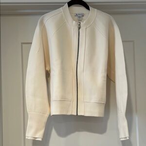 Athleta cream zip up sweater